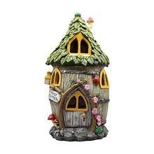 Load image into Gallery viewer, Solar Light Fairy Garden House, Solar Garden House Figurines, Backyard Halloween Decoration, Outdoor Statues, Outdoor, Lawn Ornaments for Home and Outdoor Decor
