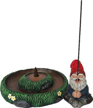 Load image into Gallery viewer, Ebros Gift Gnaughty Pot High Smoking Gnome Garden Friend Sunflowers Grass Greens Zen Meditation Cone and Stick Incense Burner Holder Figurine Fantasy Home Decorative Accent
