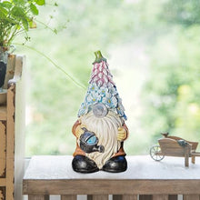Load image into Gallery viewer, Solar-Powered Gnome Statues, Funny Garden Gnome Figurines, Resin Craft Gnome Figurines, Garden Solar Light Gnome Outdoor Solar Gnome Whimsical Lawn Ornaments 7.48x3.54x3.54 inches for House and
