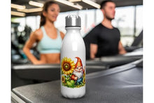 Load image into Gallery viewer, MAXIKIWI - Single Wall Water Drinking Bottle with Screw Cap, Non Insulated Lightweight Aluminium, BPA Free, Leak-Proof - Spring Garden Gnomes Theme 1-500ml
