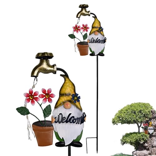 Solar Stake Lights Outdoor, Cartoon Gnome Solar Garden Stakes, Waterproof LED Landscape Lighting, Twinkling Garden Decoration, Winter Christmas Yard Lights, Backyard Walkway Lighting, Decorative Solar