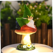 Load image into Gallery viewer, Hbbgdiy Waterproof Resin Solar Garden Gnome Decoration, Funny Garden Gnomes Climbing on Mushroom Statue, Outdoor Patio Lawn Yard Ornament Gift

