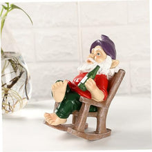 Load image into Gallery viewer, Xoeryoy Funny Garden Gnomes Decoration Statue Resin Rocking Chair Dwarf Ornament Mini Garden Gnome Statue Ornaments
