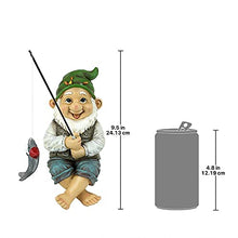Load image into Gallery viewer, Garden Gnome Statue - Ziggy the Fishing Gnome Sitter - Outdoor Garden Gnomes - Funny Lawn Gnome Statues
