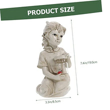 Load image into Gallery viewer, SUPVOX Lawn Solar Light Lovely Resin Human Doll Shaped Garden Statue with Solar Powered LED Decorative Outdoor Ornament for Patio and Pathway Lighting
