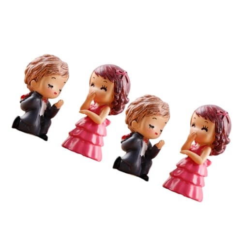FONDOTIN 2 Pairs Miniature Couples Resin Pvc Crafts for Home Office Decor Couples Adornment