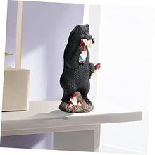 Load image into Gallery viewer, SUPVOX 1Pc Bear Eating Gnome Figurine Lifelike Black Bear Statue for Outdoor Garden Decoration Patio Art Sculpture for Courtyards Lawns and Terraces Year Home Decor
