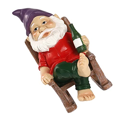 Happyyami Adorable Resin Dwarf Ornament for Garden and Home Office Decor Cute Desktop Decoration Whimsical Gnome Figure for Patio and Indoor Spaces