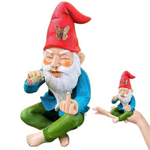 Load image into Gallery viewer, Statues, Garden Gnomes 6 Inch Christmas Ornaments Middle Finger Smoking Garden Gnomes Waterproof Resin Garden Gnome for Yard Patio, Lawn Garden Decorations and Gift
