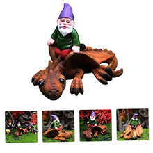 Load image into Gallery viewer, Toyvian Creative Resin Garden Gnome Dinosaur Statue Unique Outdoor Ornament for Home Adornment Durable Decorative Figurine for Patio Balcony Office and Garden Display

