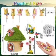 Load image into Gallery viewer, 54 Pcs Fairy Garden Accessories Solar Lights Mushroom House Outdoor Decor Vintage Resin Fairy Figurines Mini Mushroom Lawn Ornament Miniature Fairy Garden Fence for DIY Yard Patio (Gnome Style)
