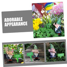 Load image into Gallery viewer, Happyyami Miniature Gnome Figurine Adorable Resin Dwarf Statues for Garden Decor for Home Patio Holiday Festival Decoration Cheerful Outdoor Ornaments
