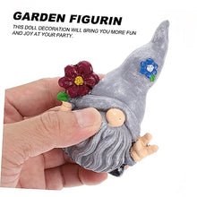 Load image into Gallery viewer, Happyyami Adorable Resin Garden Gnome Doll for Home Decor Handicraft Random Flowers for Room Office
