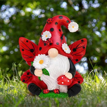 Load image into Gallery viewer, Weather Resistant Resins Lady Bird Gnomes Figurine Colorful Swedish Tomte Miniature Ornament For Home And Garden Decors Garden Gnomes Ornament
