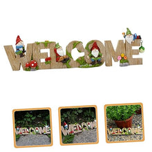 Load image into Gallery viewer, BESPORTBLE Garden Gnome Welcome Statue Cute Miniature Outdoor Decor Resin Dwarf Figurine for Patio and Yard Charming Welcome Sign for Garden Decoration
