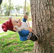 Load image into Gallery viewer, Enchanting Gnome Climbing Rope Face Hanging Ornament: Resin Dwarf Garden Sculpture, Outdoor Gardening Decor Craft. Add Unique Charm to Your Garden!
