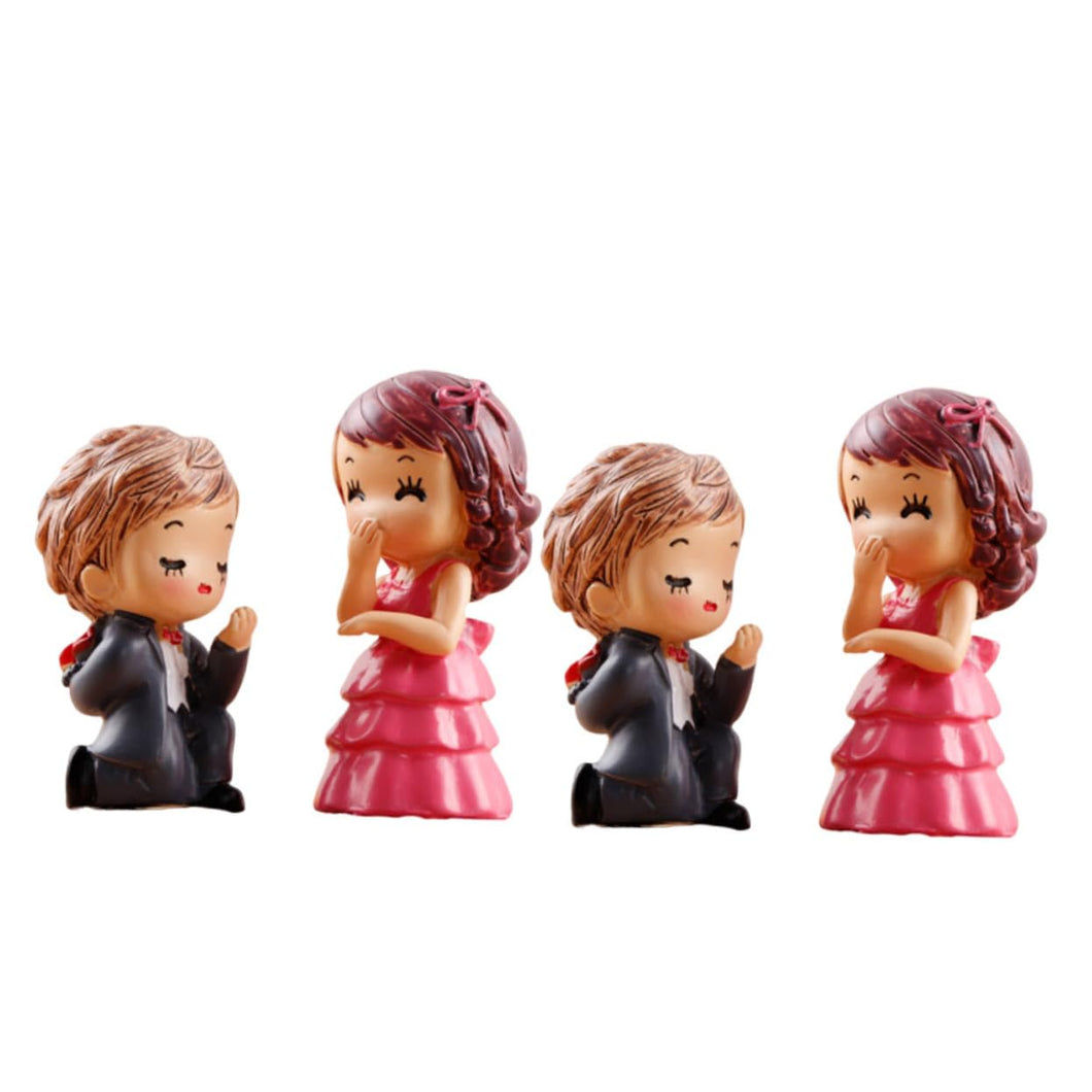 ifundom 1set Miniature Couples Ornament of Creative Resin and Plastic Figures for Mini Garden Decoration for Micro Landscapes Succulents and Home Decor 2pairs