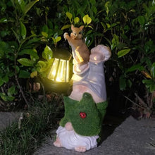 Load image into Gallery viewer, Garden Gnomes Statues - Dwarf Garden Statues with Integrated Solar Lantern - Funny Decorative Figures for Outdoor, Lawn, Patio, Balcony and Flower Bed
