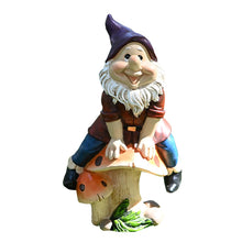 Load image into Gallery viewer, Happyyami Outdoor Garden Dwarf Statue Adorable Resin Figurine for Home Decor Desktop Lawn and Decoration Durable Eco-friendly Miniature Gnome Ornament
