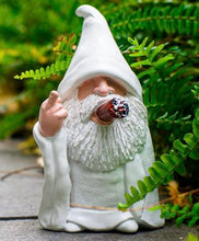 Load image into Gallery viewer, Middle Finger Decor Statue, 5.9in Naughty Smoking Wizard Dwarf- Funny Garden Gnomes Outdoor Decorations for Lawn Patio Yard Home Decor Easter Halloween
