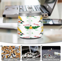 Load image into Gallery viewer, Whimsical Gnomes Bright Cigarette Ash Tray, Covered Ashtray with Lid, Home Trash can with Lid
