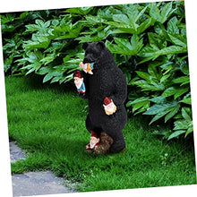 Load image into Gallery viewer, SUPVOX 1Pc Bear Eating Gnome Figurine Lifelike Black Bear Statue for Outdoor Garden Decoration Patio Art Sculpture for Courtyards Lawns and Terraces Year Home Decor
