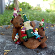 Load image into Gallery viewer, Garden Ornaments, Funny Garden Gnomes Drunk Bear Funny Gnome Statues Dwarf Figurine Resin Garden Statue Home Decoration for Lawn Ornaments
