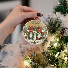 Load image into Gallery viewer, Christmas Ornaments Decorations - 3.6 in Acrylic Two Sided Printing (Sorry We&#39;re Stoned 4 - Gnome Friend Getting High Weed Smoking Cannabis Village Hilarious Adult Naughty Funny)
