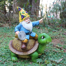 Load image into Gallery viewer, Turtle Solar Lights Outdoor Garden - Solar Turtle Statue Light with Gnome - Waterproof Tortoise Sculpture for Outdoor Patio Garden Balcony Poolside
