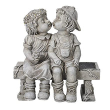 Load image into Gallery viewer, PacuM Angel Sculpture with Flower Solar Lights Boy and Girl Statue Garden Indoor Outdoor Waterproof Resin Ornament Lamp for Outside Fairy Lawn Flowerbed
