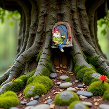 Load image into Gallery viewer, Funny Garden Accessories Santa Gnome Drinking on Window Statue - Weatherproof Outdoor Garden Tree Decor for Yard, Lawn, Porch - Hanging Tree Wall Decoration -Gift for Men, Women, Gnome Lovers
