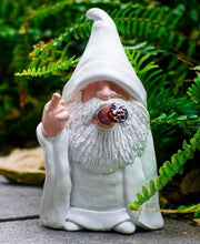 Load image into Gallery viewer, Middle Finger Decor Statue, 5.9in Naughty Smoking Wizard Dwarf- Funny Garden Gnomes Outdoor Decorations for Lawn Patio Yard Home Decor Easter Halloween
