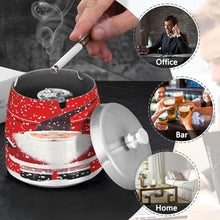 Load image into Gallery viewer, Cute Gnome Santa Claus Red Ashtray Women, Stainless Steel Ashtray with Lid, Ash Bucket with Lid Outdoor
