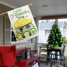 Load image into Gallery viewer, FUYUCHEN Happy St Patricks Day House Flag 28x40 Inch Double Sided Outside Gnomes Shamrocks Holiday Yard Large Outdoor Decoration Flag
