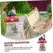 Load image into Gallery viewer, Happyyami 1pc Creative Gnome Doll for Garden Decor Adorable Mushroom Design Landscape Prop for Home Decoration and Sturdy Outdoor Ornament for Patio and Balcony
