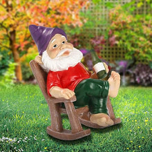 Load image into Gallery viewer, MOUNTTU Funny Garden Gnomes Decoration Statue Resin Rocking Chair Dwarf Ornament Mini Garden Gnome Statue Ornaments #·
