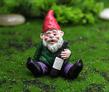 Load image into Gallery viewer, LIJUCAI 1pcs Mini Drunk Gnome Dwarfs Funny Resin Statue Cute DIY Bonsai Decoration For Desk Outdoor Garden Sculpture Decor Dropshipping,C
