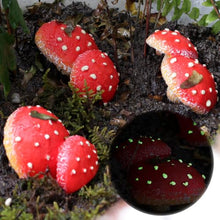 Load image into Gallery viewer, Mellshy Luminous Mushroom Garden Decorations Resin Mushroom Tree Hugger Glow in The Dark Mushroom Yard Decor for Outdoor Fairy Garden Micro Landscape Flower Pot Tree Decor
