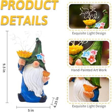 Load image into Gallery viewer, Solar Statues Garden Figurines, Resin Gnome Night Lamp, Weatherproof Outdoor Design, Strong and Decorative, for Lawn Patio Pathway Backyard Porch Housewarming Use, 9.5x5x4.25 Inches
