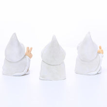 Load image into Gallery viewer, Garden Gnome Dwarf Statue Ornament - White Robe Smoking Dwarf Craft. Whitebeard Gnome Resin Outdoor Decoration, Smoking Wizard Gnome Statue
