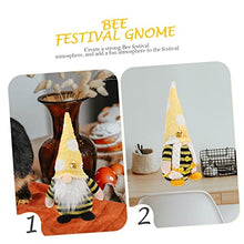 Load image into Gallery viewer, Happyyami 2Pcs Summer Bee Gnome Doll Decorative Figurine Tomte for Garden Ornament Handmade Soft Plush Gonk Decoration

