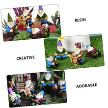 Load image into Gallery viewer, Happyyami 6pcs Creative Resin Garden Gnome Ornament Set Grandad Garden Ornaments Gnome Statue Micro Landscape
