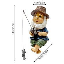 Load image into Gallery viewer, Garden Ornament Outdoor Fishing Gnome Statue Garden Naughty Gnomes Resin Garden Figurine Dwarf Sculpture Pond Ornaments for Garden Lawn Yard Balcony Porch Patio Decorations
