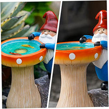 Load image into Gallery viewer, Toyvian Cartoon Solar Garden Gnome Figurine Funny Resin Craft Ornament with LED Light Outdoor Decorative Statue for Lawn and Patio Unique Solar Powered Garden Decor
