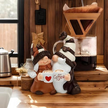 Load image into Gallery viewer, mivceklw Romantic Design Miniature Dwarf Figurines Resin Couple Gnome Statue Sturdy Coffee Gnome Decor Decorative Couple Figurines 10x5x12cm for Home, Indoor, Garden, Outdoor, Multicolor
