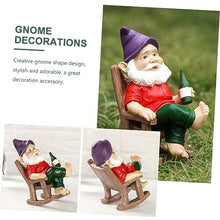 Load image into Gallery viewer, Happyyami Outdoor Garden Gnome Statue Adorable Resin Dwarf Craft for Home Creative Miniature Gnome Ornament for Balcony and Garden Decoration Unique Idea
