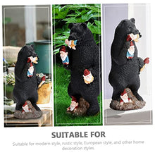 Load image into Gallery viewer, Toyvian Garden Bear Ornament Bear Eating Gnome Statue for Outdoor Decor Home Office
