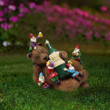 Load image into Gallery viewer, Garden Ornaments, Funny Garden Gnomes Drunk Bear Funny Gnome Statues Dwarf Figurine Resin Garden Statue Home Decoration for Lawn Ornaments
