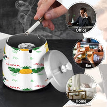 Load image into Gallery viewer, Whimsical Gnomes Bright Cigarette Ash Tray, Covered Ashtray with Lid, Home Trash can with Lid

