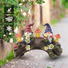 Load image into Gallery viewer, Gnome Garden Statue, Resin Garden Gnomes with Mushroom Solar Light, Miniature Figurines for Yard Art, Outdoor Patio Solar Light Decor, Lawn Ornaments, and Statues Decorations
